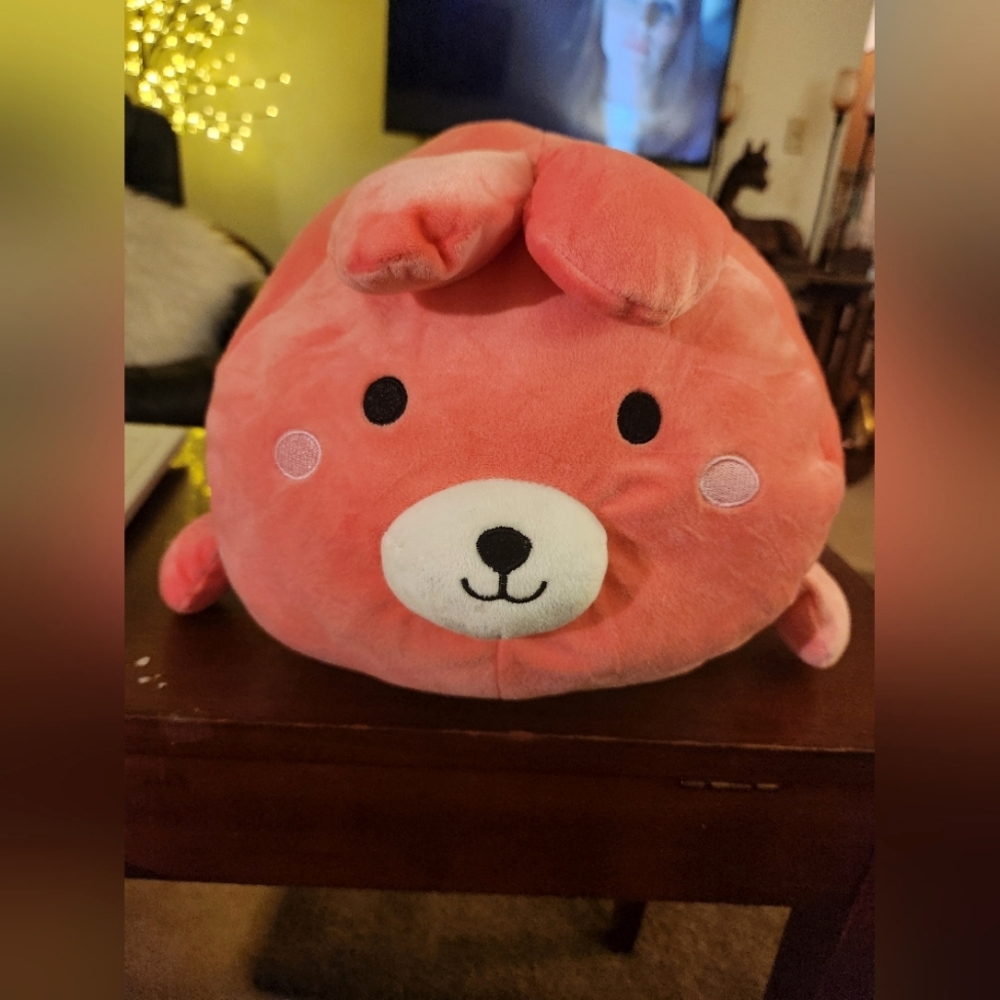 SMOOCHY PALS  PINK BUNNY PLUSH 15 INCHES  VERY CLEAN